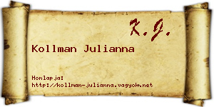 Kollman Julianna névjegykártya
